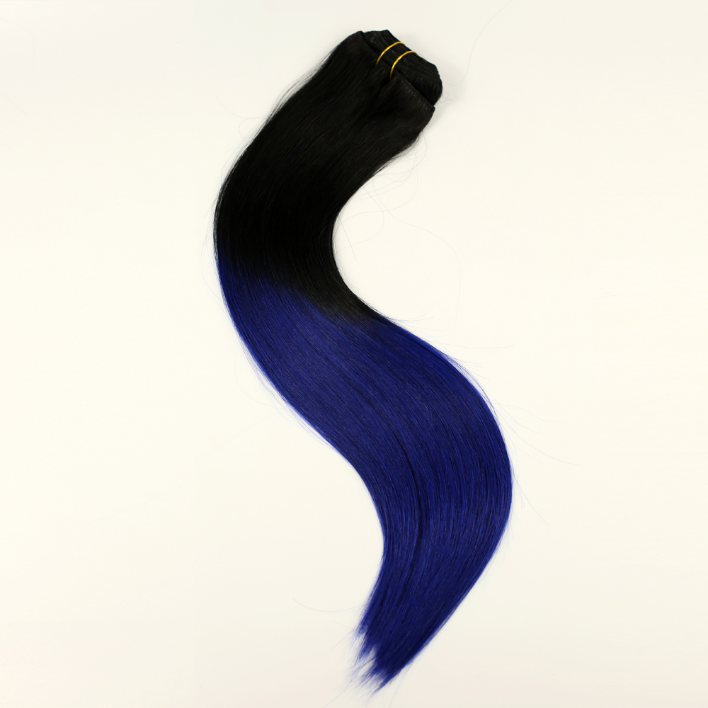 Clip in ombre color human hair extensions cheap and fashion YL055